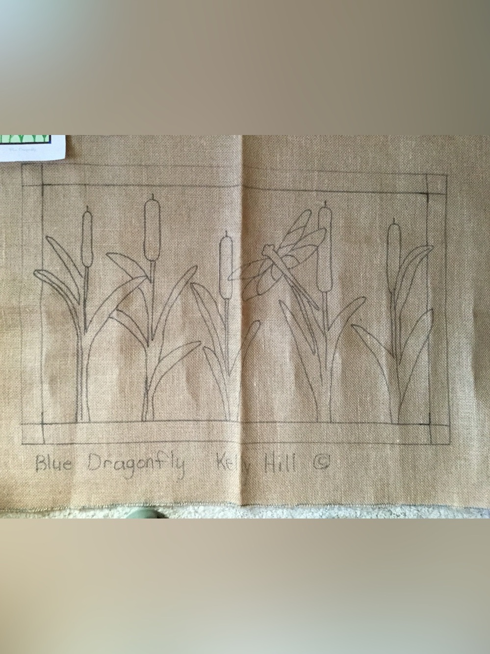 Suzanne Hill Blue Dragonfly Rug Hooking Pattern